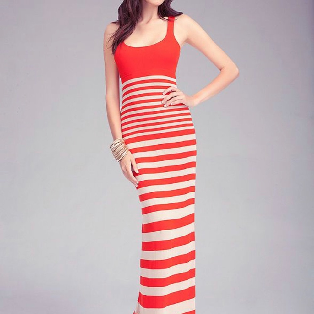 Red Women BEBE Racer Strap Maxi Dress size XS